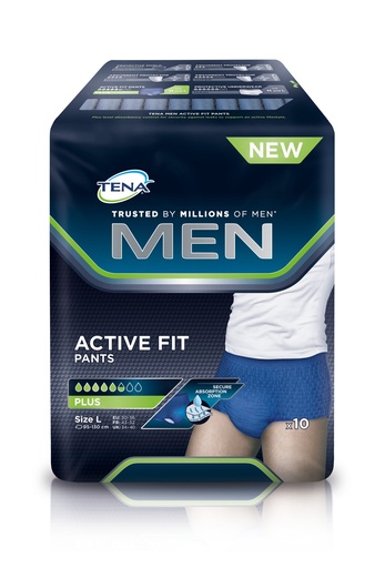 [432010-1N] TENA Uomo Active Fit, Pantaloni Plus L, 10 pz.