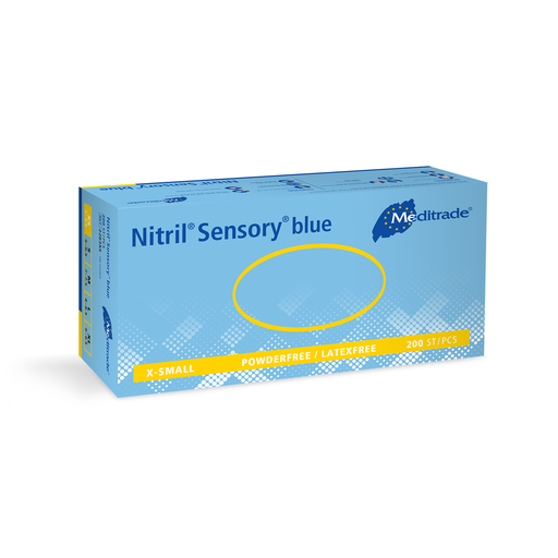 [470099N] Nitril Sensory blue, Untersuchungshandschuh aus Nitril, BLAU, puderfrei, XS, 200 Stk.