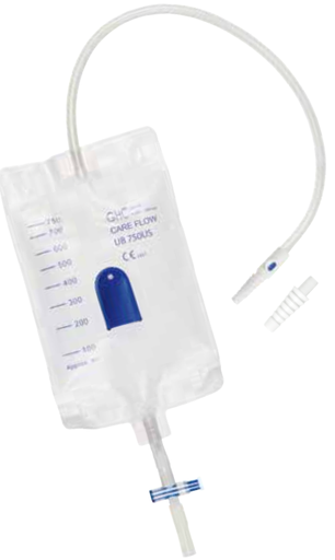 [480215N] GHC Beinbeutel CAREFLOW UB 750US, 750ml, 50cm, T-Ablauf mit Rückschlagventil