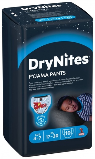 [433002-1N] Huggies Drynites mutandine da notte bambino, 4-7 anni, 2251131, 16 pz.