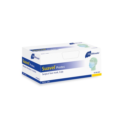 [210001N] Suavel Protect Typ IIR, OP Masken mit elastischen Ohrschlaufen, blau, 50 Stk.