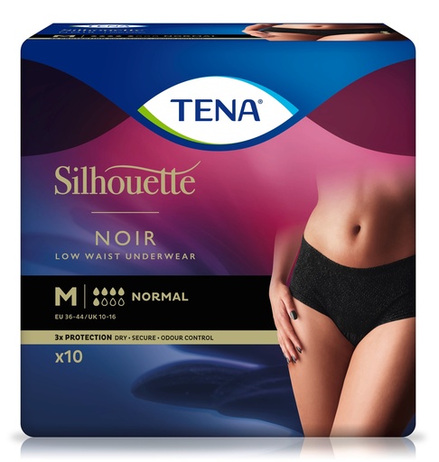 [432173-1N] TENA Silhouette Normal Black M, 12-pack